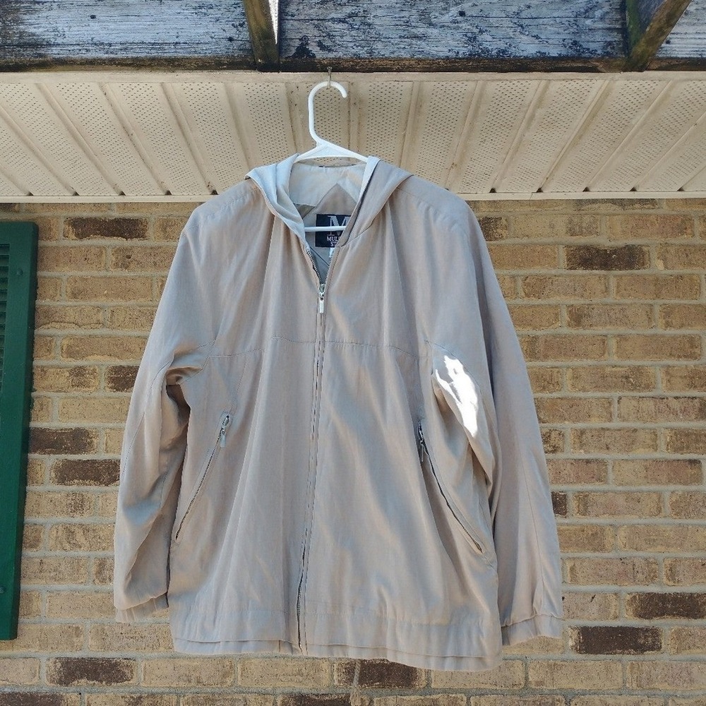 Women's Mulberry Street Hooded Zip-Up Windbreaker Jacket Sz L